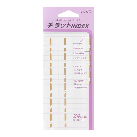 Chiratto Index Label Number Gold