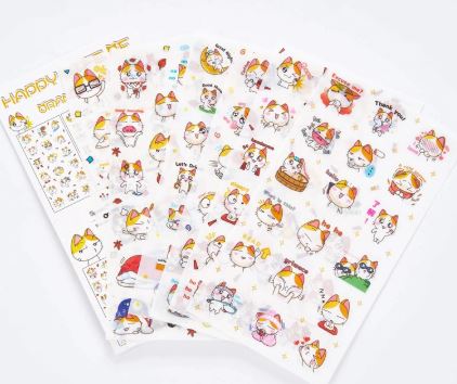 Kawaii Neko Stickers 6 Sheets